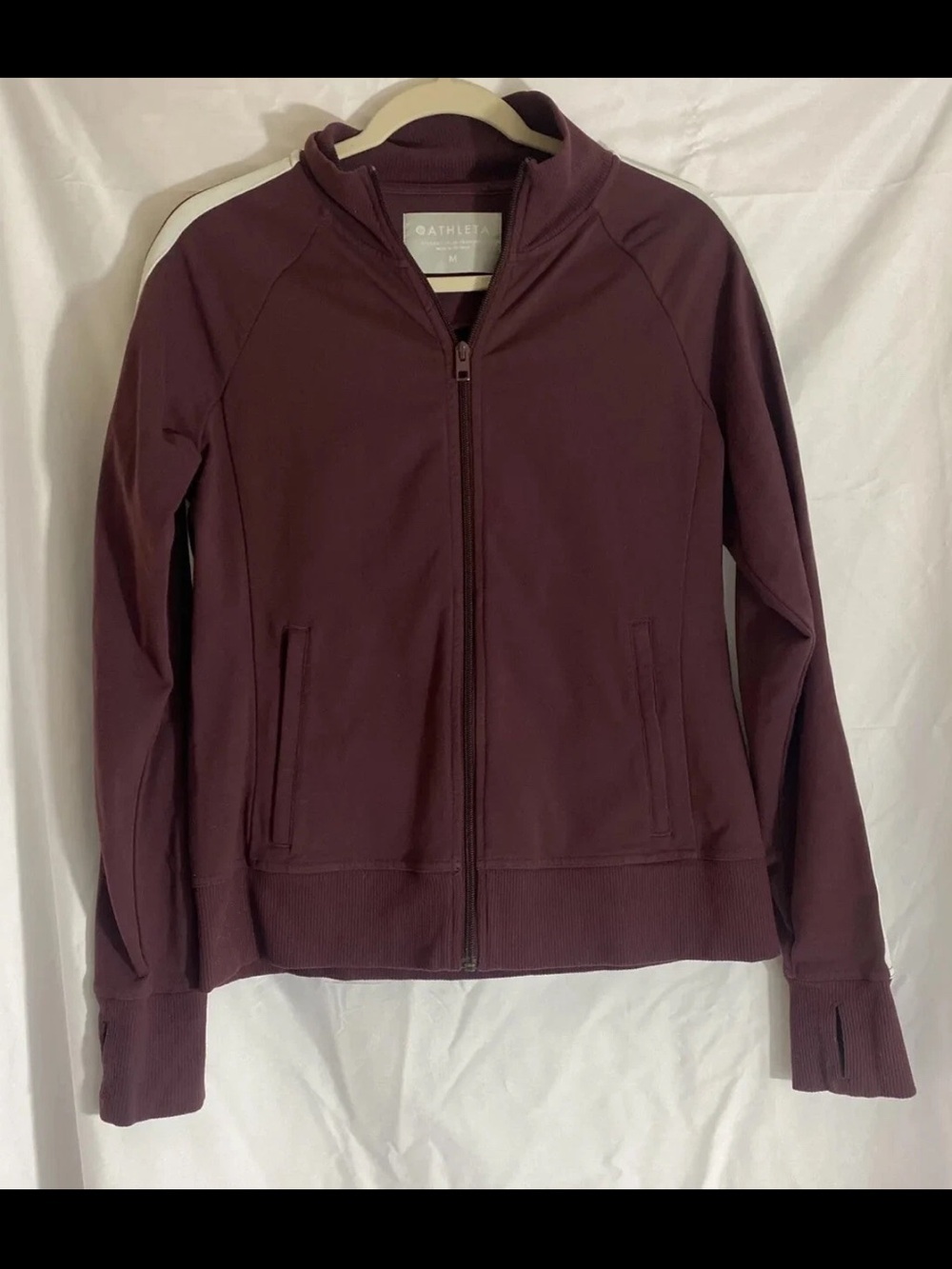 Athleta Women's Deep Plum Zip-Up Bomber Jacket
